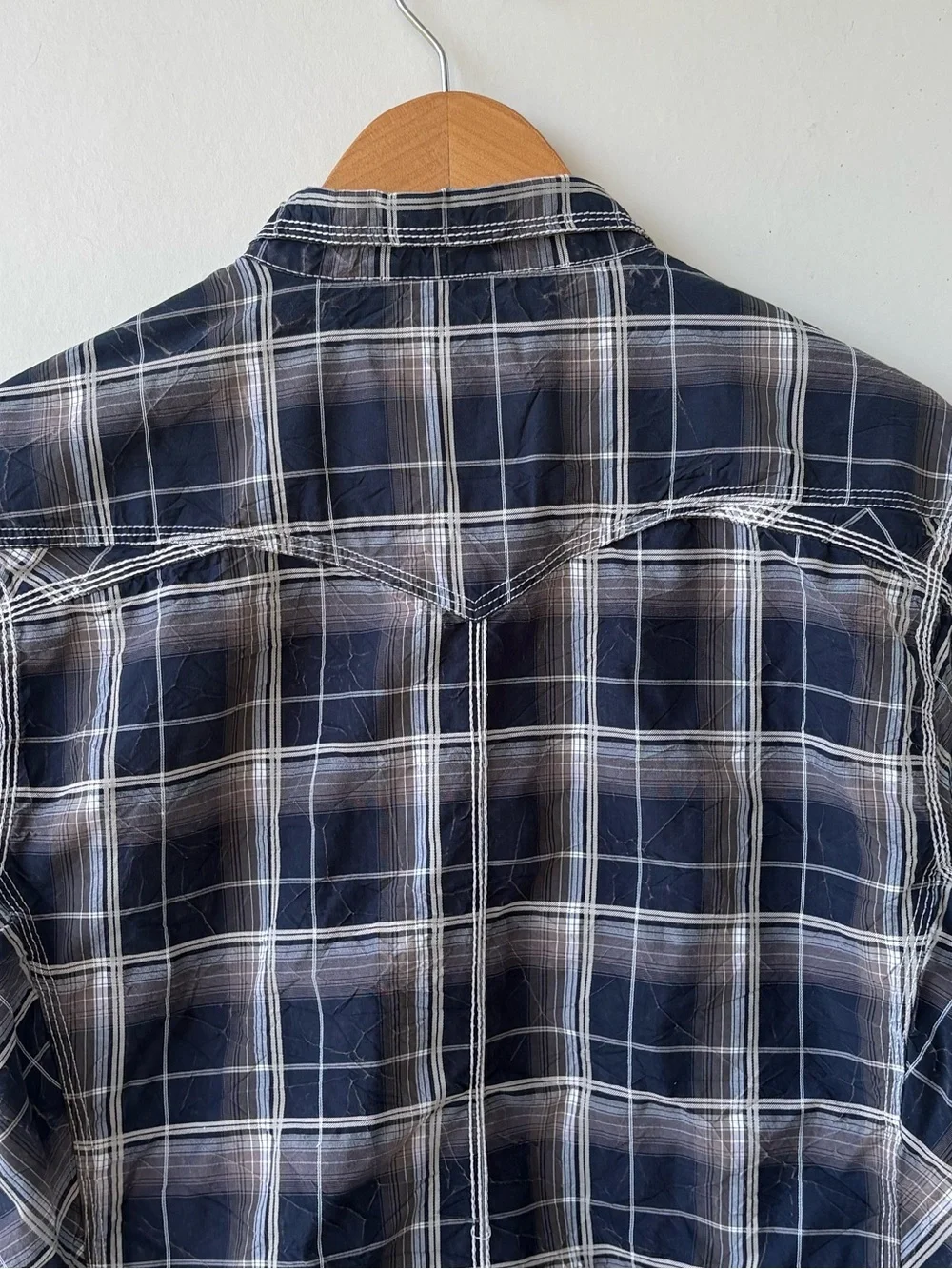 BKE Athletic Fit Plaid Pearl Snap Shirt